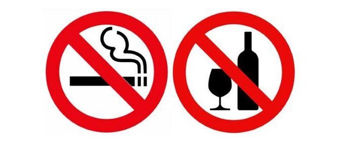 prohibición de alcohol e cigarros para a osteocondrose cervical